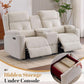 Beige Tray Table Power Reclining Loveseat With Console