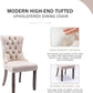 Velvet Wingback Dining Chairs Set Of 4 Beige Tufted