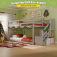 Charcoal Gray Space Saving Twin Over Bunk Bed Staircase