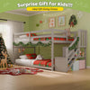 Charcoal Gray Space Saving Twin Over Bunk Bed Staircase