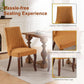 Yellow Linen Dining Chairs Set Of 4 Channel Tufted
