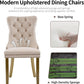 Beige Velvet Dining Chairs Set Of Four Wingback Button Tufted Dining Room Chairs