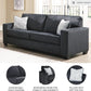 Queen Sleeper Sofa Dark Gray Upholstered ChenilleWeave-3