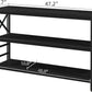 Black 47 Inch Industrial Grade Sofa Table Storage Space