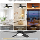 42Inch Ceiling Fan With Lights SteplessDimmable Black