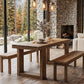 Solid Wood Farmhouse Dining Table Rectangular Brown