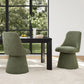 Swivel Dining Chairs Set 2 Upholstered Emerald Green