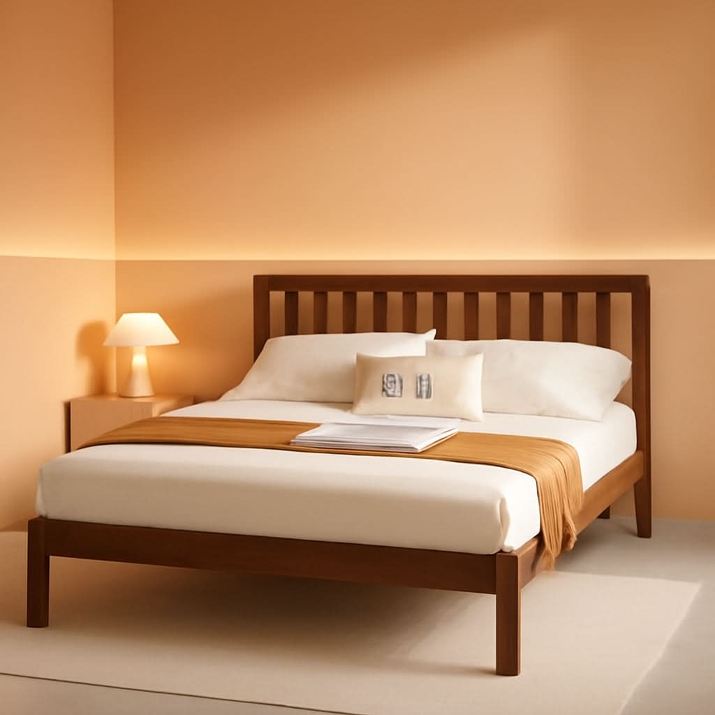 Antique Espresso Malaysian Oak Queen Platform Bed Frame