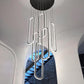Six Ring LED Dimmable Black Chandelier Ceiling Light