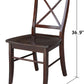 X Back Dining Chair In Java Finish With Solid Wood Seat