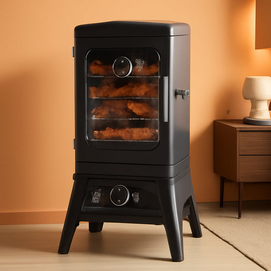 Large Propane Smoker Grill Four Rack WeatherResistant