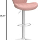 Pink Velvet Adjustable Swivel Barstools Set Of Two