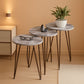 Grey Marble Nesting Tables Set Of 3 Modern Round End Tables
