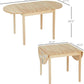 55 Inch Solid Pine Dropleaf Dining Table Expandable