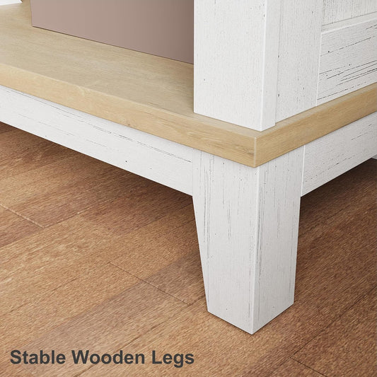 Rustic Farmhouse Bookcase Five Tier Wooden Storage