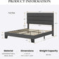 Full Size Upholstered Bed Frame With Grey Headboard