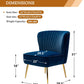 Navy Velvet Wingback Upholstered Chair Gilded Legs