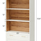 White Freestanding 72 Inch Bookcase With File Cabinet-1