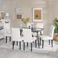 Dining Chair Set Of 4 White Faux Leather Parson Chairs