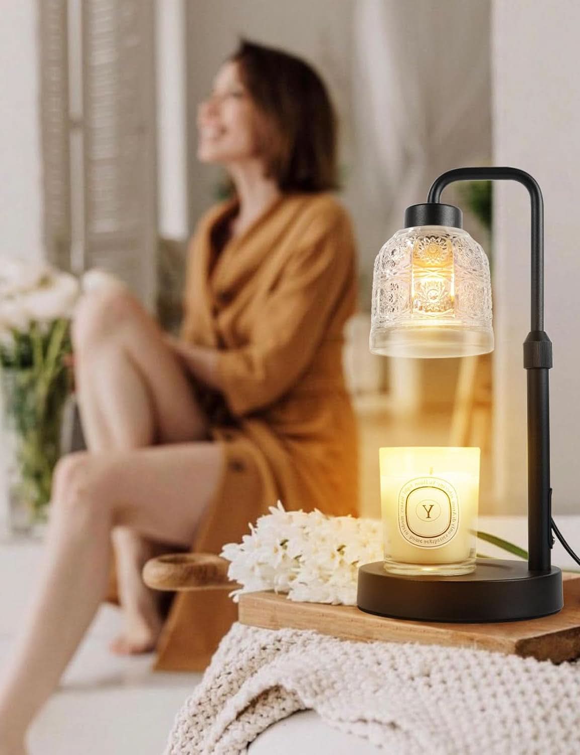 Candle Warmer Lamp Featuring Timer And Dimmability