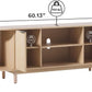 Sixty FiveInch Curved Premium Coastal Oak Finish TV Stand