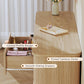 55 Inch Wide Fluted Dresser With Six Drawers Oak Finish