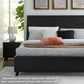 King Platform Bed Black Matte Finish Engineered Wood