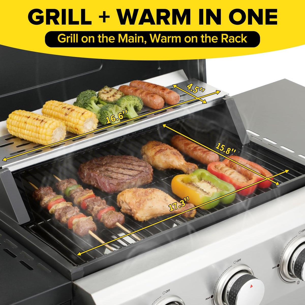 Three-Burner Propane Grill 30,000 BTU Stainless Steel