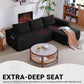 96 Inch Cloud Contemporary Sectional Sofa Charcoal
