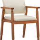 Mid Century Modern Walnut Dining Chairs With Beige Fabric