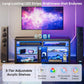 LED Tall TV Stand For 55-65 TV With Adjustable Shelves