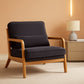 Corduroy Upholstered Accent Chair Dark Grey Lumbar