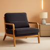 Corduroy Upholstered Accent Chair Dark Grey Lumbar