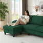 Eighty Six Inch Green Sectional Sofa Living Room Set