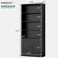 Industrial Black Floor Standing Bookcase With Doors