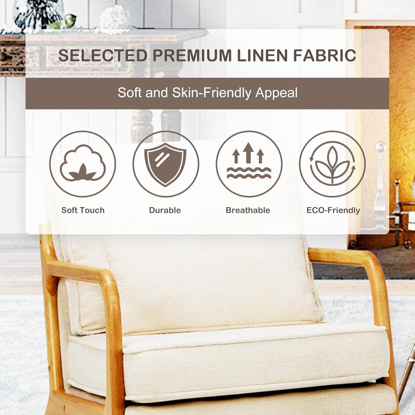 Beige Upholstered Contemporary Modern Accent Chair