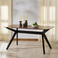 Contemporary Walnut Black Rectangle Wood Dining Table