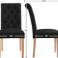 Tufted Upholstered Dining Chair Pair With Solid Wood Legs Black