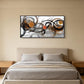 Charcoal Brown Abstract Wall Art Canvas 40X20 Inches