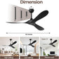 Black Outdoor Ceiling Fan Featuring Remote Control