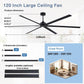 Black 120-Inch Reinforced Multipurpose Ceiling Fan