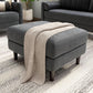 Iron Gray Chenille Reinforced Storage Ottoman Tray