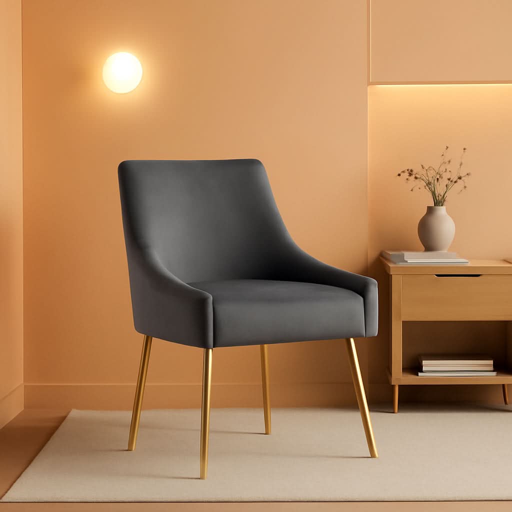 Discern Upholstered Performance Velvet Dining Chair Gray-0
