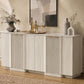 White Fluted Sideboard Cabinet With Adjustable Shelves