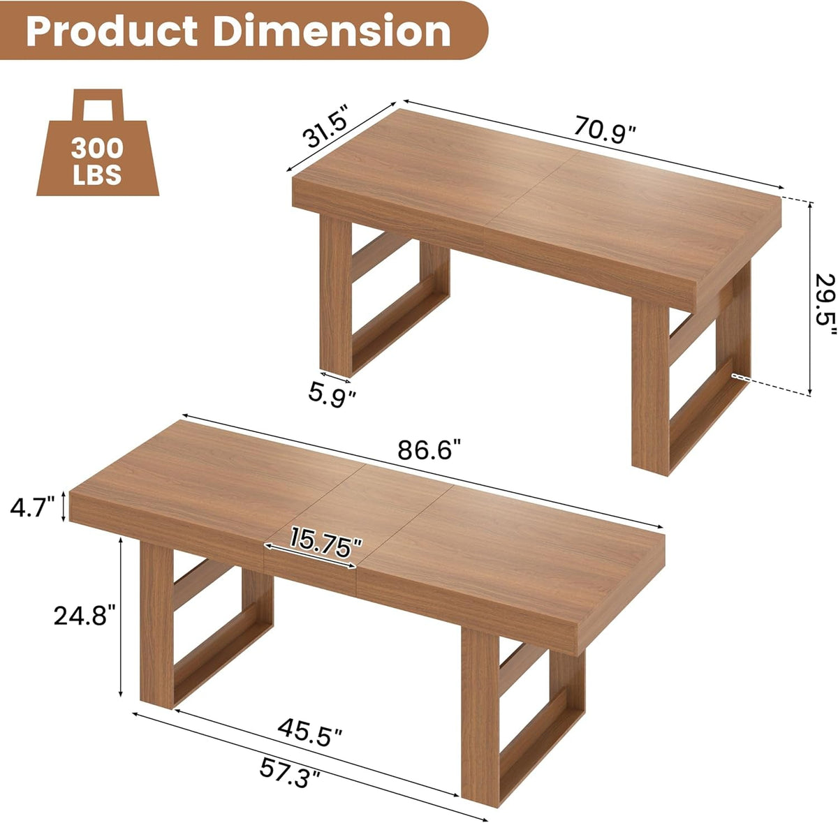 Brown Extendable Dining Table Accommodates Large Parties
