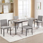 Fabric Upholstered Parsons Dining Chairs Metal Legs