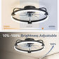 20 Inch Black Remote Controlled LED Light Ceiling Fan