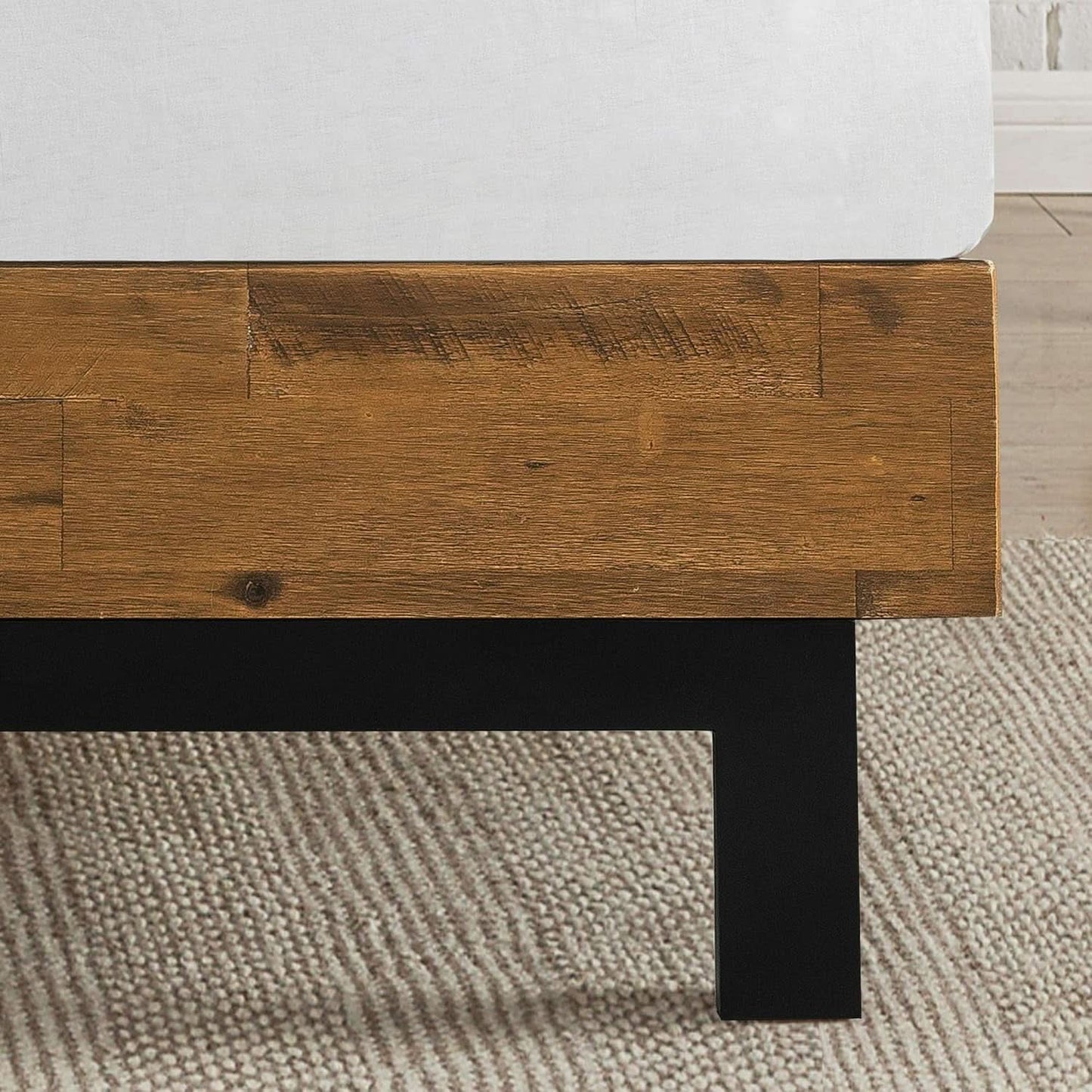 King Platform Bed Frame Featuring Adjustable Headboard