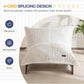 Beige Upholstered Living Room Chair Adjustable Backrest
