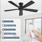 46 Inch Black Low Profile Ceiling Mount Ceiling Fan Remote